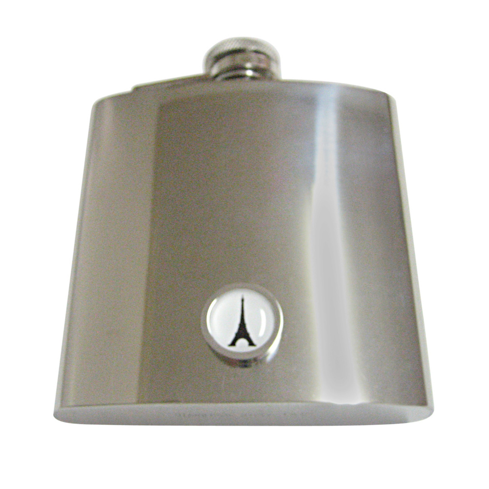 Bordered France Eiffel Tower 6oz Flask - image 1